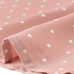 Allegra K Women's Ruffled Neck Half Sleeve Summer Polka Dot Blouse Tops