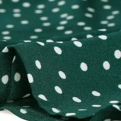 Allegra K Women's Ruffled Neck Half Sleeve Summer Polka Dot Blouse Tops