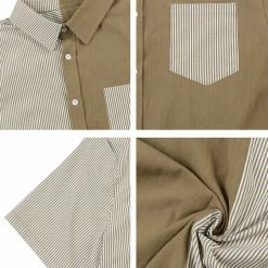 Allegra K Men's Short Sleeve Button Down Casual Summer Cotton Patchwork Print Shirt 51 Allegra K Men's Short Sleeve Button Down Casual Summer Cotton Patchwork Print Shirt