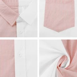 Allegra K Men's Short Sleeve Button Down Casual Summer Cotton Patchwork Print Shirt 45 Allegra K Men's Short Sleeve Button Down Casual Summer Cotton Patchwork Print Shirt