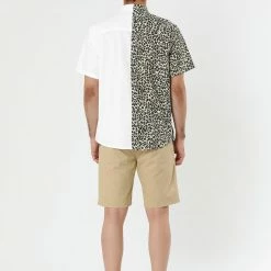 Allegra K Men's Short Sleeve Button Down Casual Summer Cotton Patchwork Print Shirt 32 Allegra K Men's Short Sleeve Button Down Casual Summer Cotton Patchwork Print Shirt