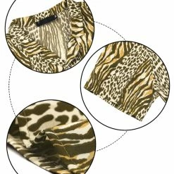 Allegra K Men's Summer Leopard Printed Short Sleeves Button Down Beach Pattern Shirt