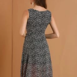 Allegra K Women's Sleeveless Casual Retro Summer Square Neck Print Chiffon Floral Dress 66 Allegra K Women's Sleeveless Casual Retro Summer Square Neck Print Chiffon Floral Dress