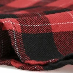 Allegra K 2098 Women Plaids Long Sleeves Belted Mini A Line Shirt Dress