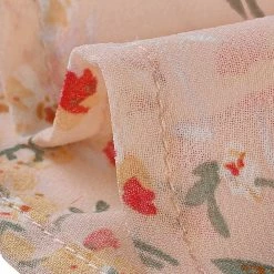 Allegra K Casual Button Front Shirt Ruffle Collar Short Sleeve Floral Top Women