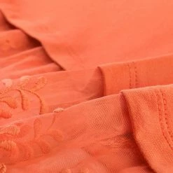 Allegra K Women's Crewneck Tiered Lace Hem Short Sleeve Blouse