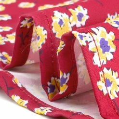 Allegra K Boho Daisy Floral Ruffled Neck Long Sleeve Tops Blouses