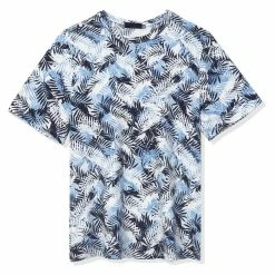 Allegra K Men's Printed Short Sleeves Slim Fit Summer Hawaiian T Shirt Tee