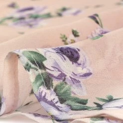 Allegra K Women's Floral High-Low Elastic Waist Ruffle Hem Flowy Midi Chiffon Skirt