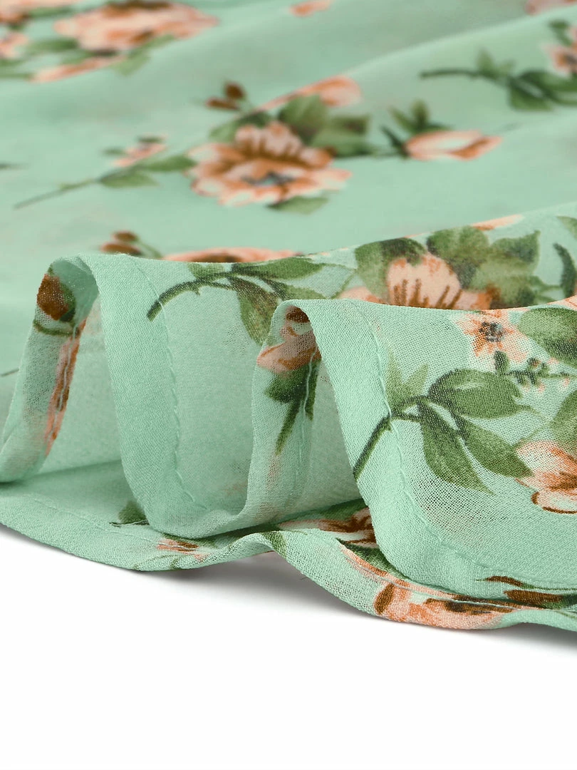 Allegra K Women's Smocked Sweetheart Cap Sleeve Cinched Floral Chiffon Midi Dress 9 Allegra K Women's Smocked Sweetheart Cap Sleeve Cinched Floral Chiffon Midi Dress