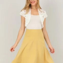 Allegra K Women's Elegant Short Sleeve Sheer Floral Lace Shrug Top 17 Allegra K Women's Elegant Short Sleeve Sheer Floral Lace Shrug Top