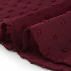 Allegra K Women's Ruffle Neck Polka Dot Button Front Sheer Chiffon Blouse