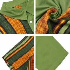 Allegra K Men's Irregular Geometric Color Block Patchwork Button Down Short Sleeve Striped Shirts 21 Allegra K Men's Irregular Geometric Color Block Patchwork Button Down Short Sleeve Striped Shirts