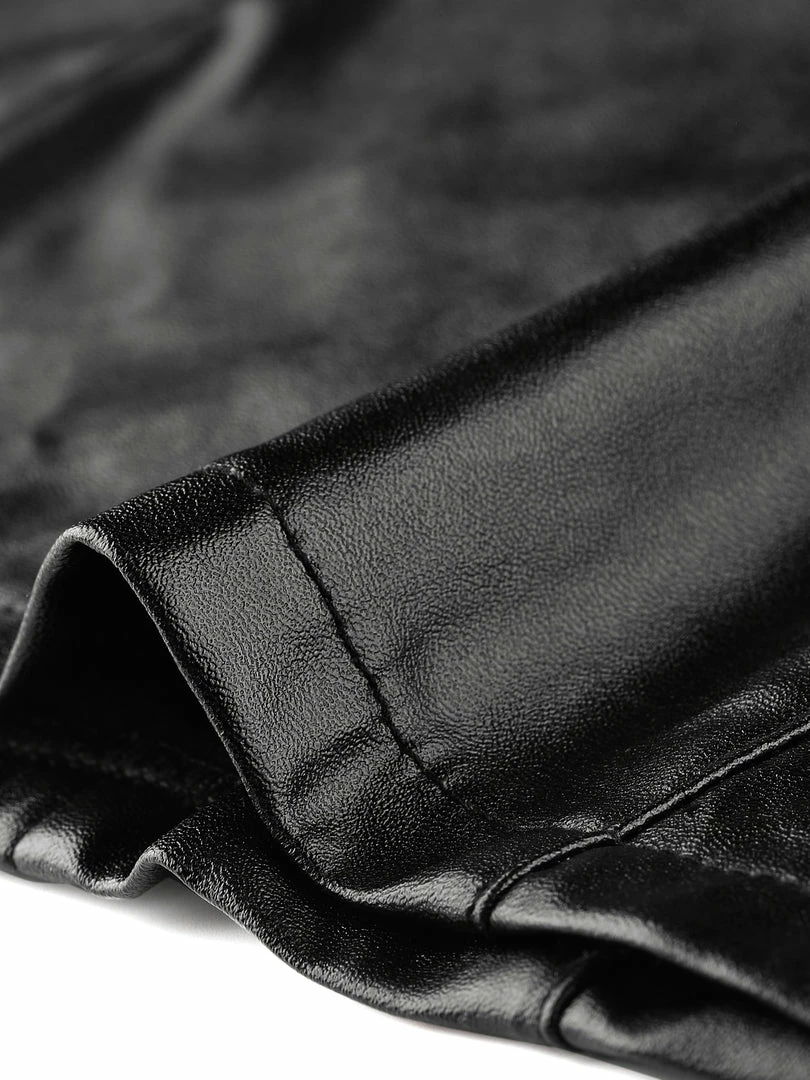 Allegra K Women's Lace Trim Party Faux Leather PU Tank Top 9 Allegra K Women's Lace Trim Party Faux Leather PU Tank Top