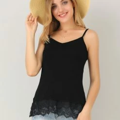 Allegra K Women's Spaghetti Strap Lace Camisole Layered Cami Top Extender