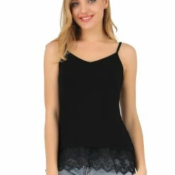 Allegra K Women's Spaghetti Strap Lace Camisole Layered Cami Top Extender