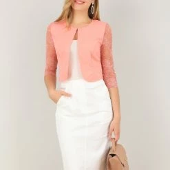 Allegra K Women's Lace Long Sleeve Top Cardigan 24 Allegra K Women's Lace Long Sleeve Top Cardigan