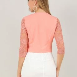 Allegra K Women's Lace Long Sleeve Top Cardigan 26 Allegra K Women's Lace Long Sleeve Top Cardigan