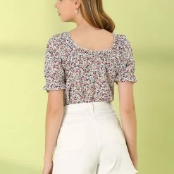 Allegra K Women's Summer Cotton Raw Hem Pockets Denim Jean Shorts