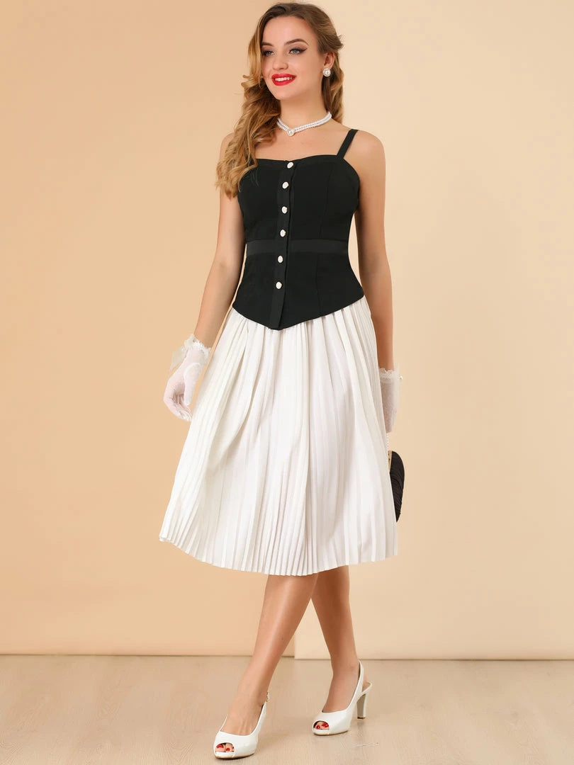 Allegra K Women's Tie Front High Low Hem Spaghetti Strap Casual Tank Top 6 Allegra K Women's Tie Front High Low Hem Spaghetti Strap Casual Tank Top