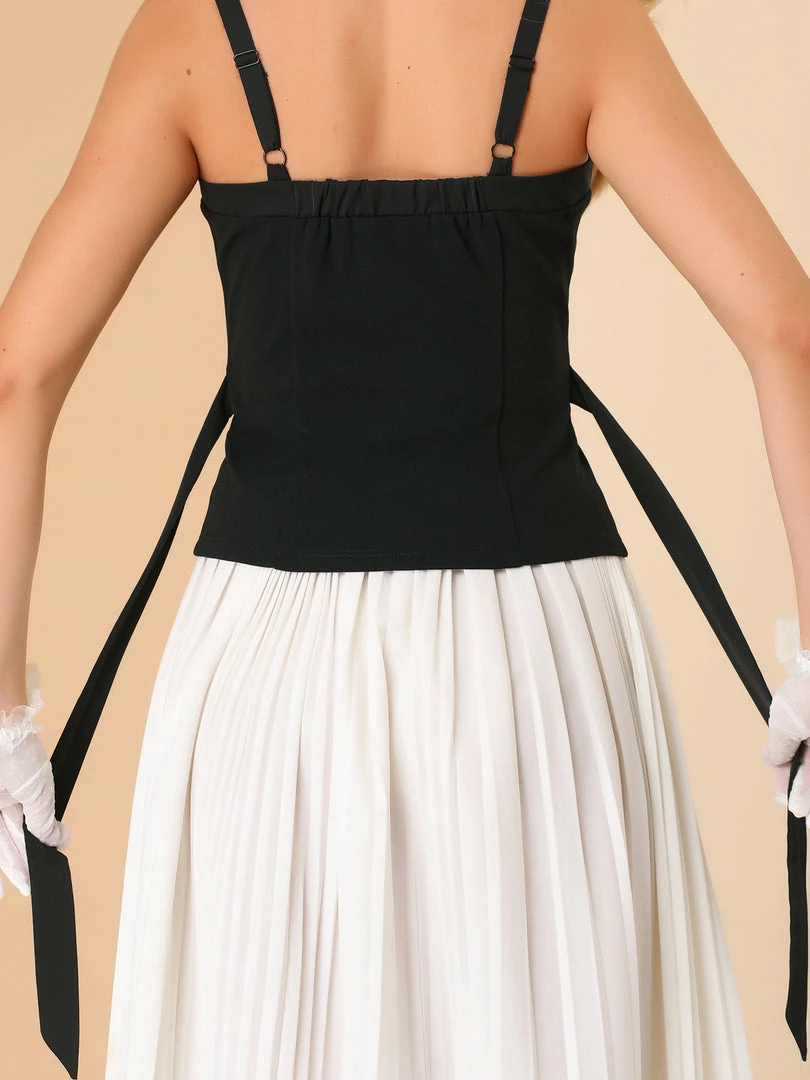 Allegra K Women's Tie Front High Low Hem Spaghetti Strap Casual Tank Top 9 Allegra K Women's Tie Front High Low Hem Spaghetti Strap Casual Tank Top