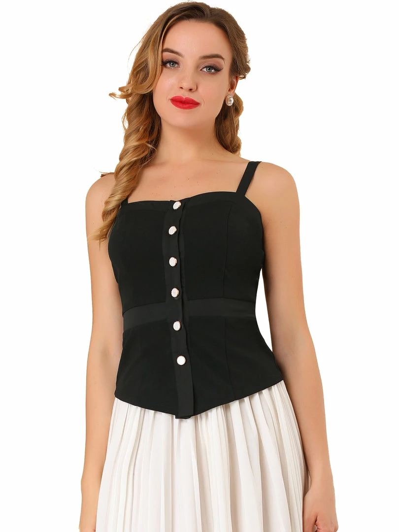 Allegra K Women's Tie Front High Low Hem Spaghetti Strap Casual Tank Top 4 Allegra K Women's Tie Front High Low Hem Spaghetti Strap Casual Tank Top