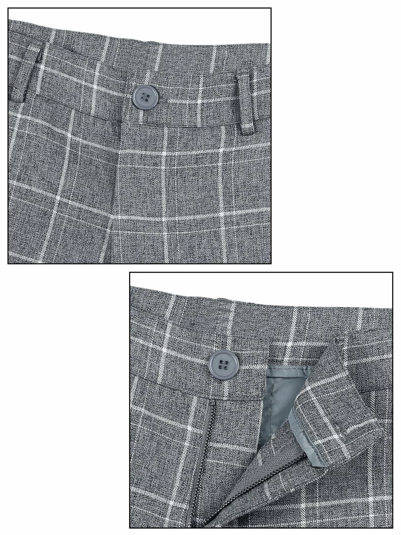 Allegra K Men's Dress Plaid Pants Slim Fit Flat Front Check Business Trouser 13 Allegra K Men's Dress Plaid Pants Slim Fit Flat Front Check Business Trouser