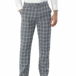 Allegra K Men's Dress Plaid Pants Slim Fit Flat Front Check Business Trouser 26 Allegra K Men's Dress Plaid Pants Slim Fit Flat Front Check Business Trouser