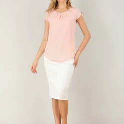 Allegra K Women's Pleated Front Button Closure Sleeve Office Business Blouse Tops 12 Allegra K Women's Pleated Front Button Closure Sleeve Office Business Blouse Tops