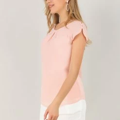 Allegra K Women's Pleated Front Button Closure Sleeve Office Business Blouse Tops 13 Allegra K Women's Pleated Front Button Closure Sleeve Office Business Blouse Tops