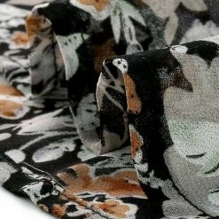 Allegra K Women's Work Office Floral Semi Sheer Blouses Stand Collar Puff Long Sleeve Chiffon Tops