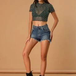 Allegra K Women's Daisy Floral Blouse Casual Ruffle Neckline Crop Tops 11 Allegra K Women's Daisy Floral Blouse Casual Ruffle Neckline Crop Tops