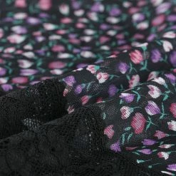 Allegra K Women's Ditsy Floral Print Camisole Sleeveless Spaghetti Strap Lace Hem Cami Top