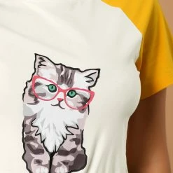 Allegra K Women's Summer Casual Short Sleeve Cartoon Cat Print T-shirt Tee 33 Allegra K Women's Summer Casual Short Sleeve Cartoon Cat Print T-shirt Tee