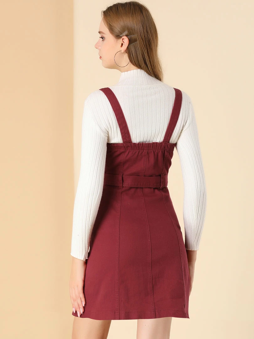 Women Allegra K Classic Adjustable Strap A-Line Overall Denim Dress 13 Women Allegra K Classic Adjustable Strap A-Line Overall Denim Dress