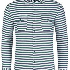Allegra K Men's Overshirt Cotton Color Block Flannel Button Down Long Sleeve Striped Shirts