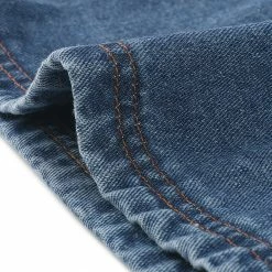 Allegra K Belted Longline Denim Jacket Women