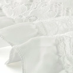 Allegra K Women's Elegant Ruffle Collar Crop Cardigan Sheer Floral Lace Shrug Top