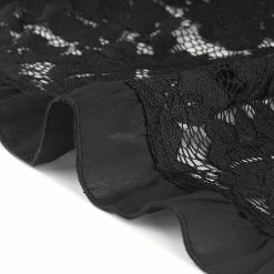 Allegra K Women's Elegant Ruffle Collar Crop Cardigan Sheer Floral Lace Shrug Top