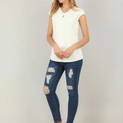 Allegra K Women's Pleated V Neckline Casual Sleeveless Office Business Blouse Top