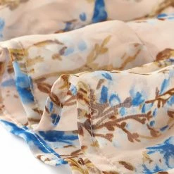 Allegra K Women's Floral A-line Smocked Waist Tiered Ruffled Chiffon Mini Dress