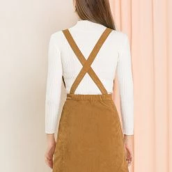 Allegra K Women's Corduroy Mini V Neck A-line Pinafore Bib Overall Dress 53 Allegra K Women's Corduroy Mini V Neck A-line Pinafore Bib Overall Dress