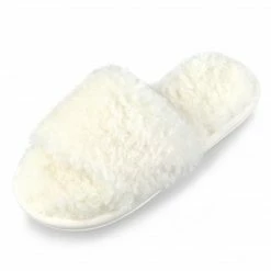 Allegra K Women's Comfy Fuzzy Nonslip Curly Plush Slides Shoes