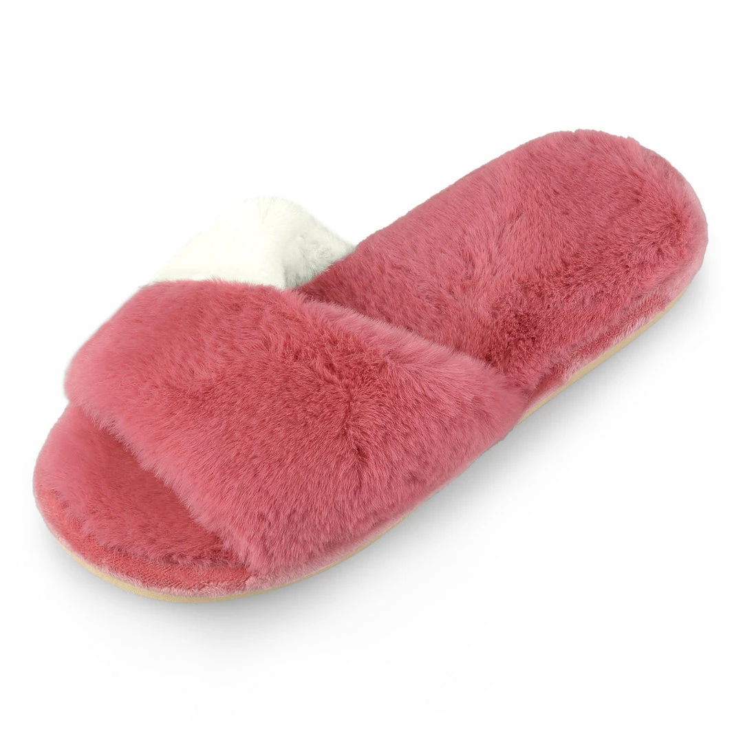 Allegra K Women's Splicing Soft House Shoes Indoor Plush Slides 13 Allegra K Women's Splicing Soft House Shoes Indoor Plush Slides