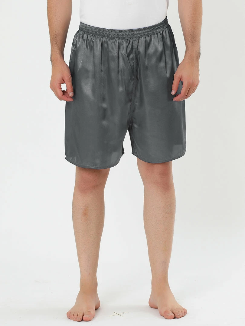 Allegra K Men's Sleepwear Satin Shorts Elastic Waist Lounge Pajama Bottoms 5 Allegra K Men's Sleepwear Satin Shorts Elastic Waist Lounge Pajama Bottoms
