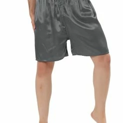 Allegra K Men's Sleepwear Satin Shorts Elastic Waist Lounge Pajama Bottoms