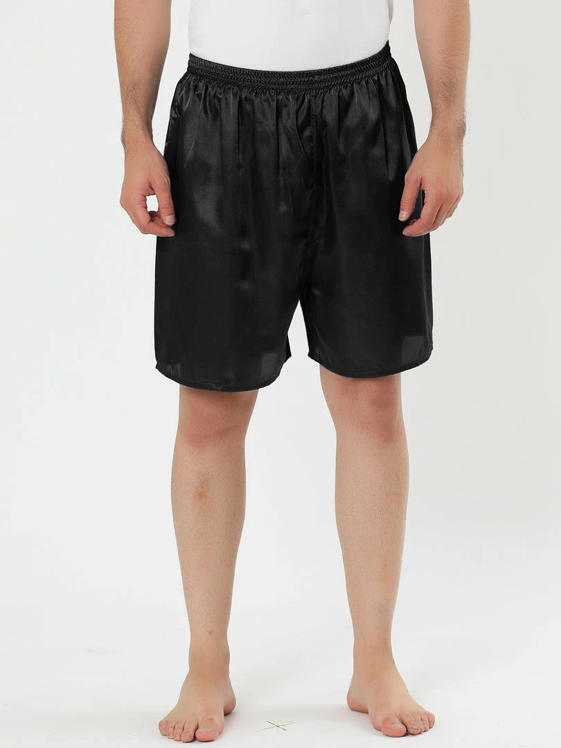 Allegra K Men's Sleepwear Satin Shorts Elastic Waist Lounge Pajama Bottoms 9 Allegra K Men's Sleepwear Satin Shorts Elastic Waist Lounge Pajama Bottoms