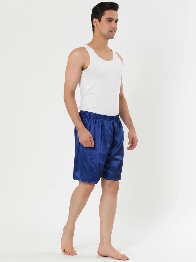 Allegra K Men's Sleepwear Satin Shorts Elastic Waist Lounge Pajama Bottoms 14 Allegra K Men's Sleepwear Satin Shorts Elastic Waist Lounge Pajama Bottoms