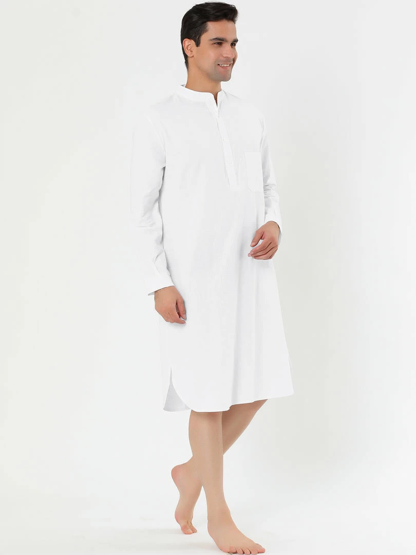 Allegra K Men's Nightshirt Sleep Shirt Banded Collar Henley Shirt Pajamas Nightgown 13 Allegra K Men's Nightshirt Sleep Shirt Banded Collar Henley Shirt Pajamas Nightgown