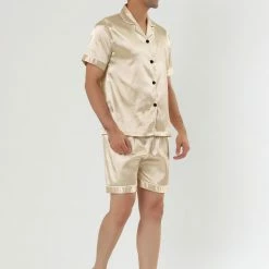 Allegra K Men's Nightwear Short Sleeve Top And Pants Summer Sleepwears Satin Pajama Sets 35 Allegra K Men's Nightwear Short Sleeve Top And Pants Summer Sleepwears Satin Pajama Sets